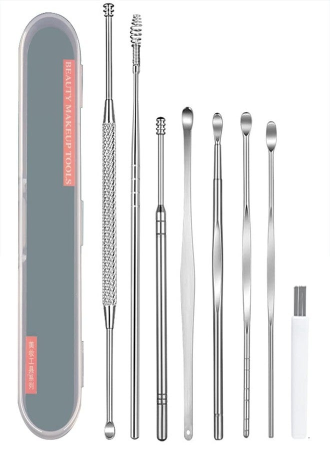 Nothers 8 Pcs Ear Pick Earwax Removal Kit, Ear Cleaning Tool Set, Ear Curette Ear Wax Remover Tool with Storage Box and Cleaning Brush - Image 1